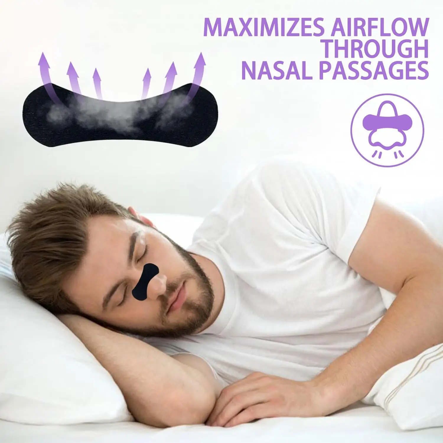 30/90/150Pcs Anti Snoring Nose Strips Breathing Correction Physical Expansion Breathable Nasal Patch Better Sleep Nose Patch