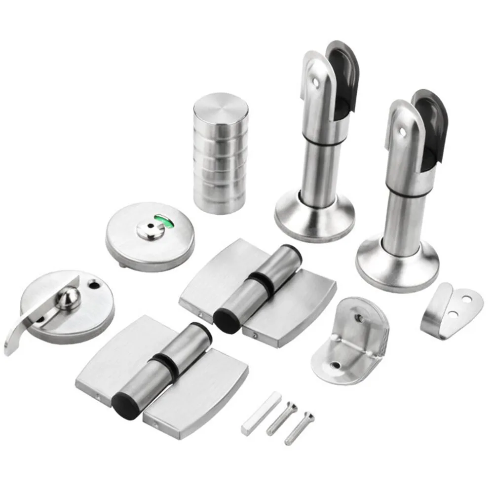 Professional Grade Stainless Steel Bathroom Hinge and Lock Kit Designed for High Traffic Restroom Environments