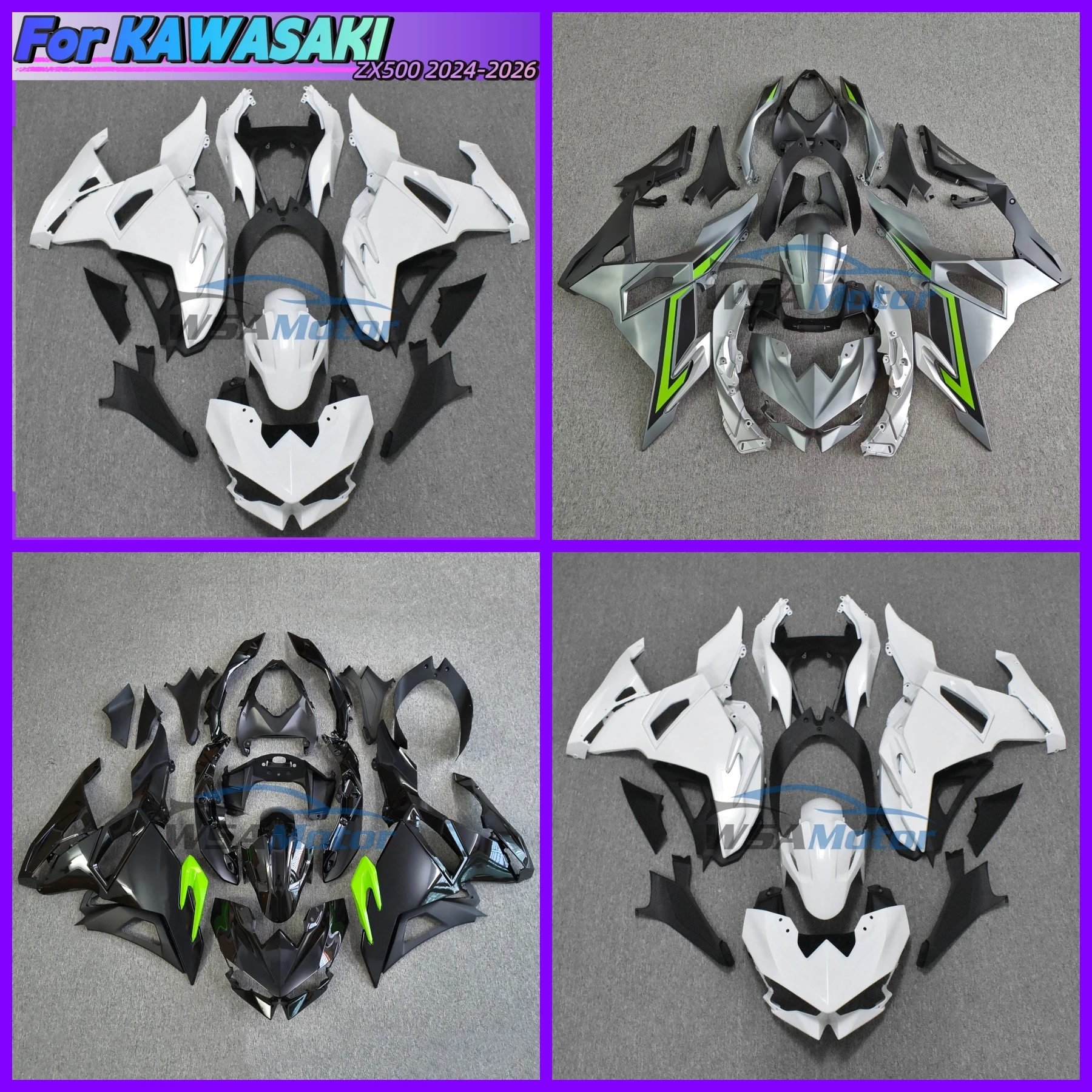 Motorcycle For ZX500 ZX 500 2024 2025 2026  Full Fairing Kit Bodywork Injection Cowling Bright Titanium Red Edition