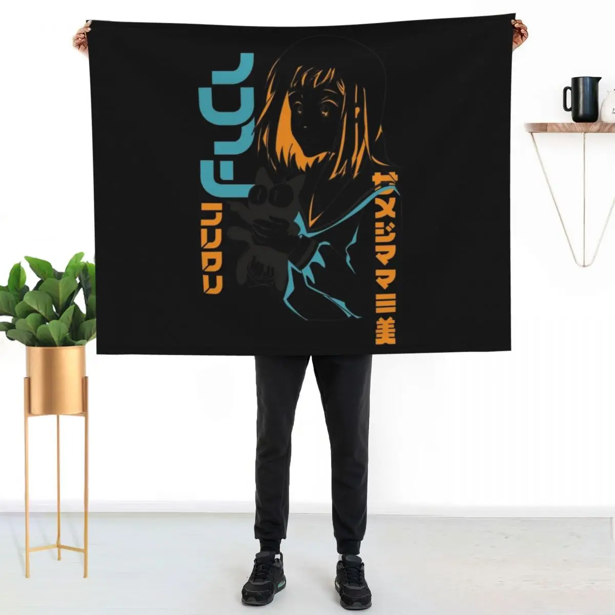 

FLCL Mamimi and Ta-kun Essential . Throw Blanket Cozy Warm Blanket for Bed Room Decor