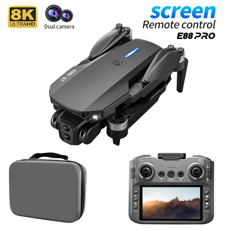 Opvouwbare 4K Dual-Camera HD E88 Pro Nieuwe Verbeterde Dron RC Quadcopter Scherm met Luchtfotografie Drone Speelgoed Cadeaus voor Jongens Kinderen