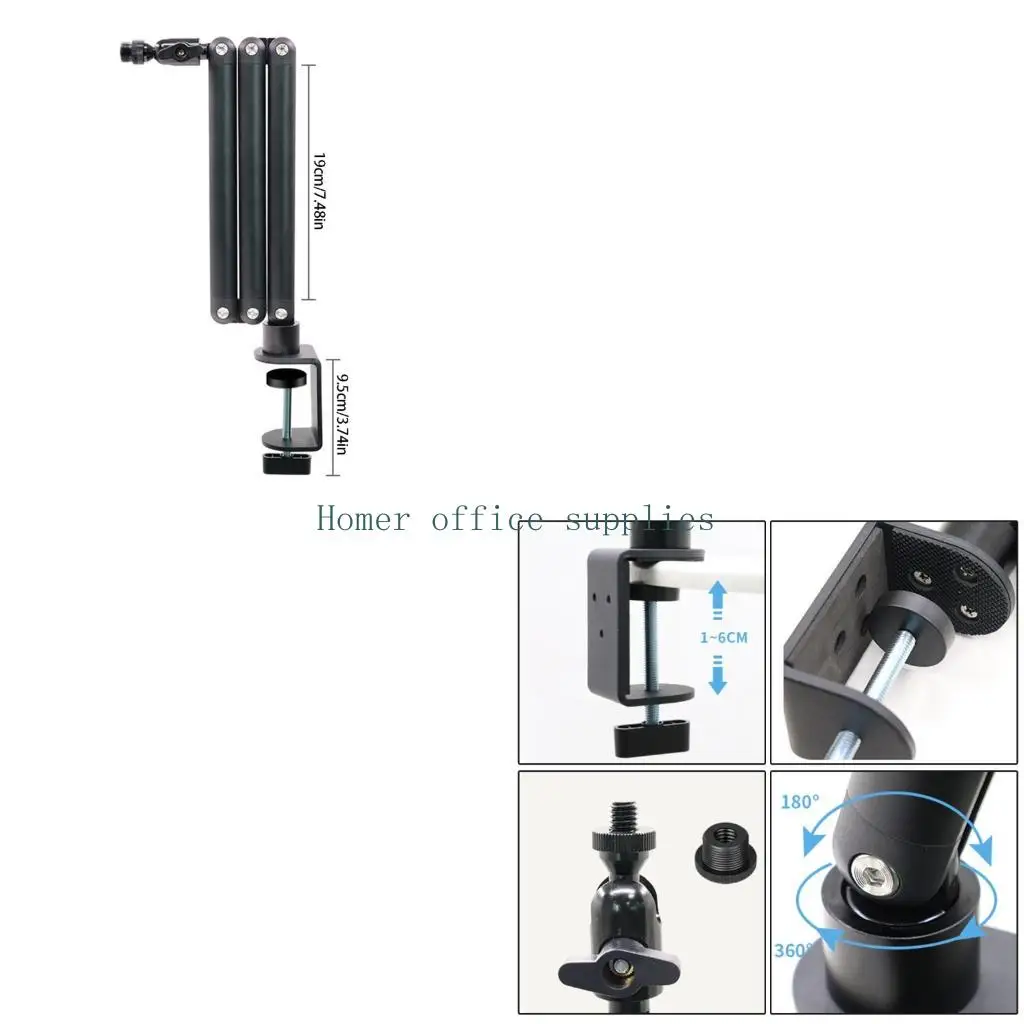 K43B Desktop Boom Arm Clamp Stand for Calls, Classes and Streaming