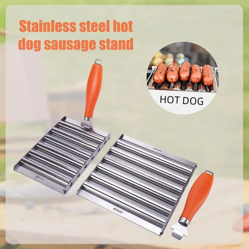 

Stainless Steel Hotdog Roller Grillers BBQ Tools Hot Dog Roller Removable Sausage Roller Rack Outdoors accessories