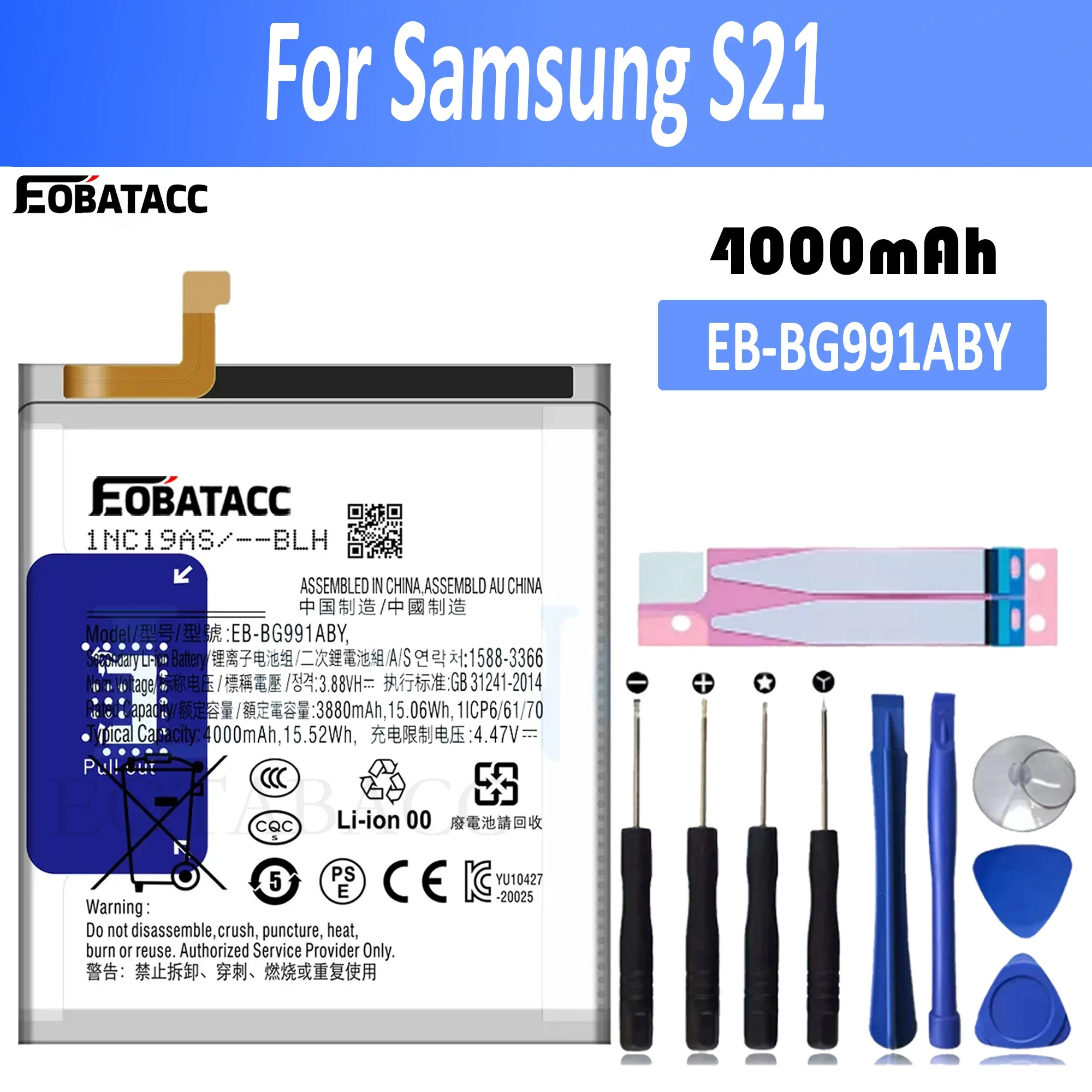 

EOTABACC New 100% High Quality EB-BG991ABY Battery For Samsung Galaxy S21 Mobile Phone Bateria