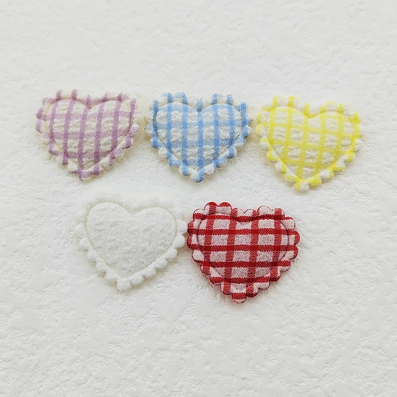 100 Stück 2,5x2,1CM Mini-Gitter-Herz-Applikationen zum Aufnähen auf Kleidung, Hüten, DIY-Kopfbedeckungen, Haarspangen, Dekorationszubehör – Detail 6