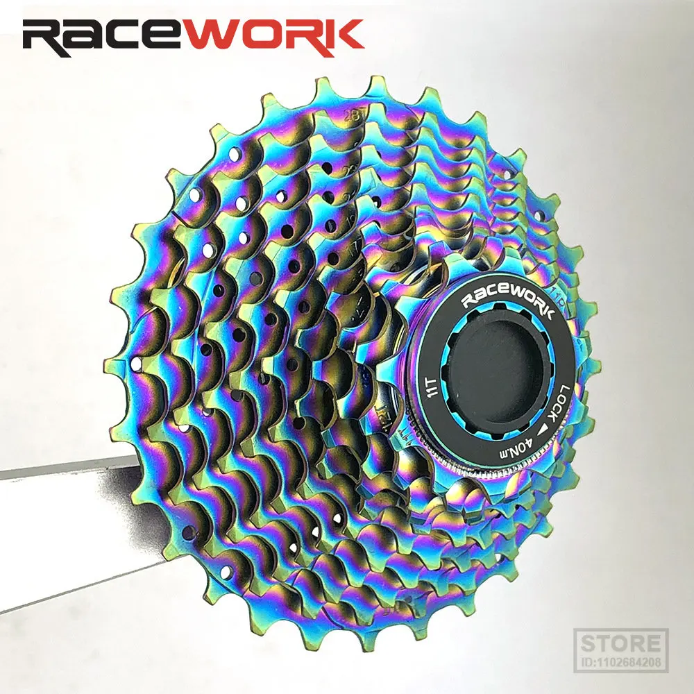 

RACEWORK Road Bike 11 Speed Cassette 28T 32T Bicycle Freewheel colorfull Flywheel For Shimamo 105 6800 R7000 R8000