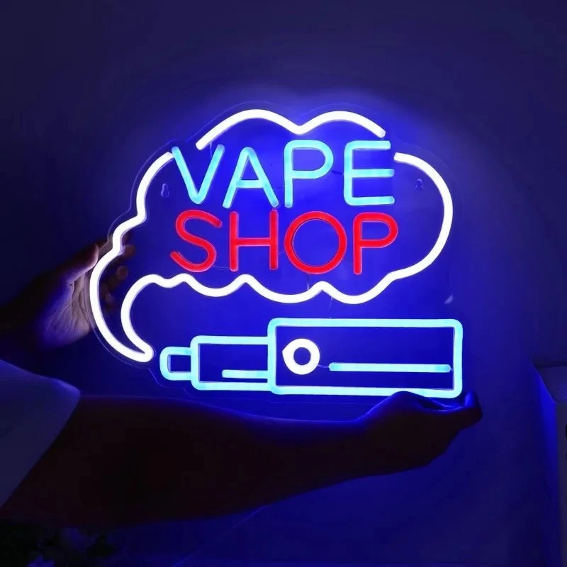 

LED VAPE SHOP Smoke Neon Sign Cigar Store Window Display Garage Man Cave Wall Art Decor Sign