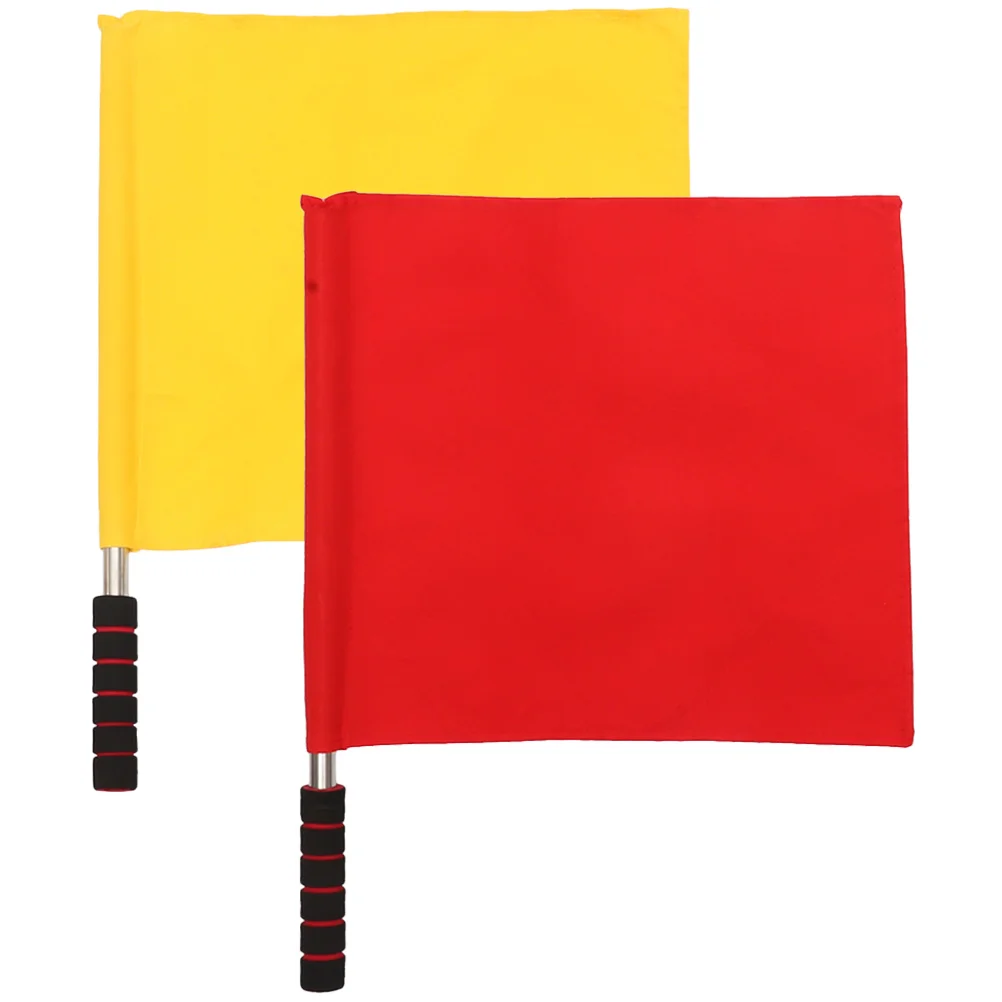 

Referee Flag Stainless Flag Sponge Handle Patrol Linesman Performance Official Flag Sports Events Football Volleyball Track