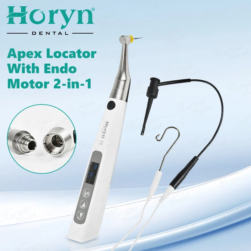 

2 IN 1 Dental Endodontic Motor With Wireless Apex Locator Endo Motor 16:1 Contra Angel For Root Canal Treatment Dental Instrumen