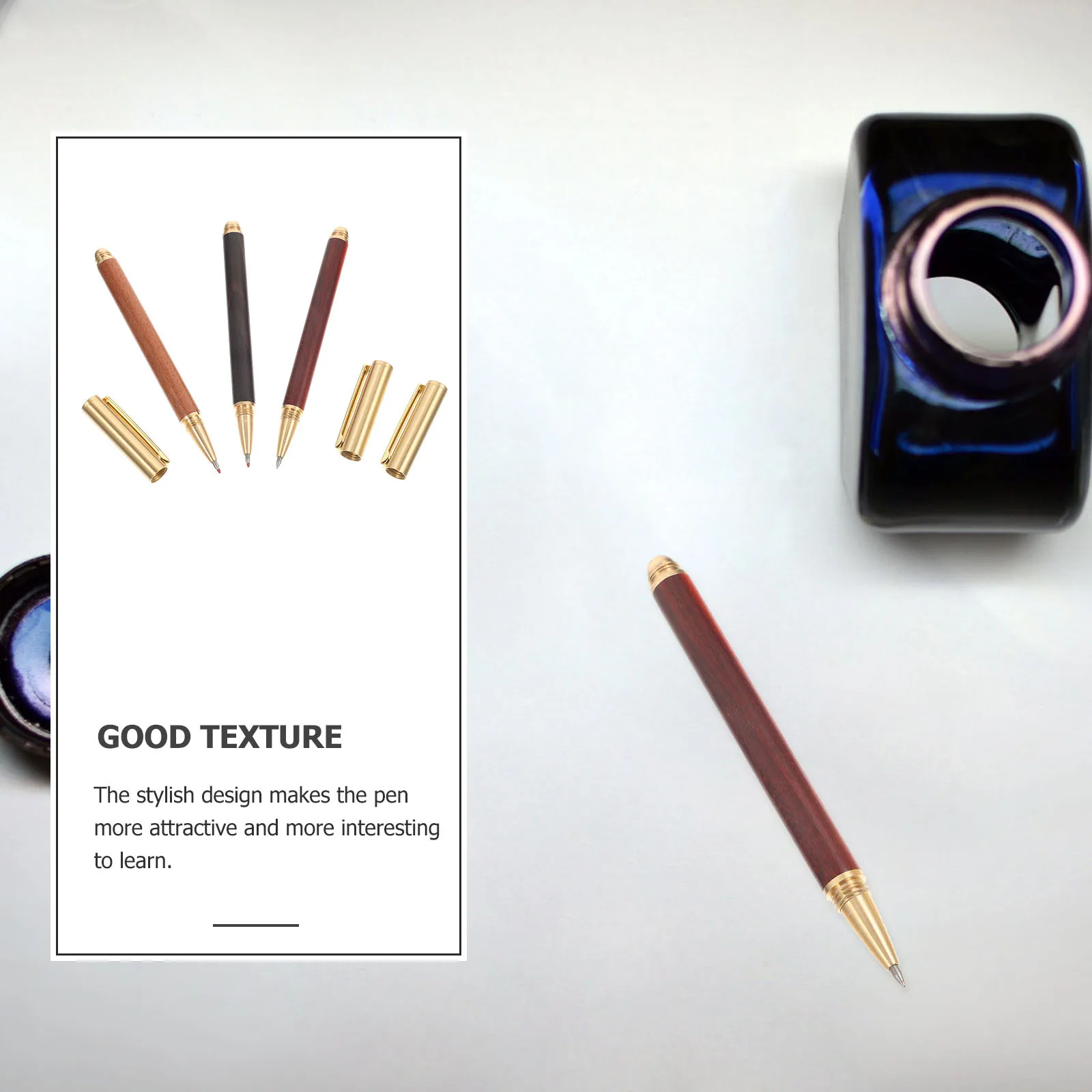 

3Pcs Wooden Sign Pen Comfortable Hold Long Lasting No Fatigue Writing Drawing Stationery for Kids Colleagues Lovely Pen