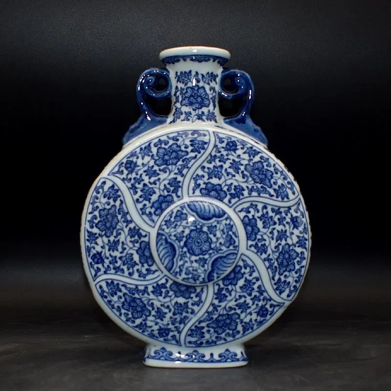 

Ceramic Vases Qing Dynasty Qianlong Antiquity China Blue White Porcelain Flower Pot Noble Elegant Ornaments Arts Crafts Archaize