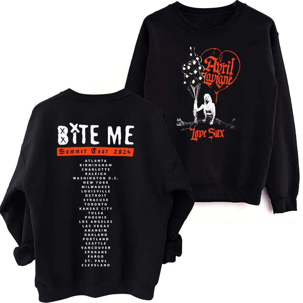 

Avril Lavigne Greatest Hits Tour 2024 Sweatshirt Harajuku Round Neck Long Sleeve Oversized Popular Music Hoodie Fans Gift