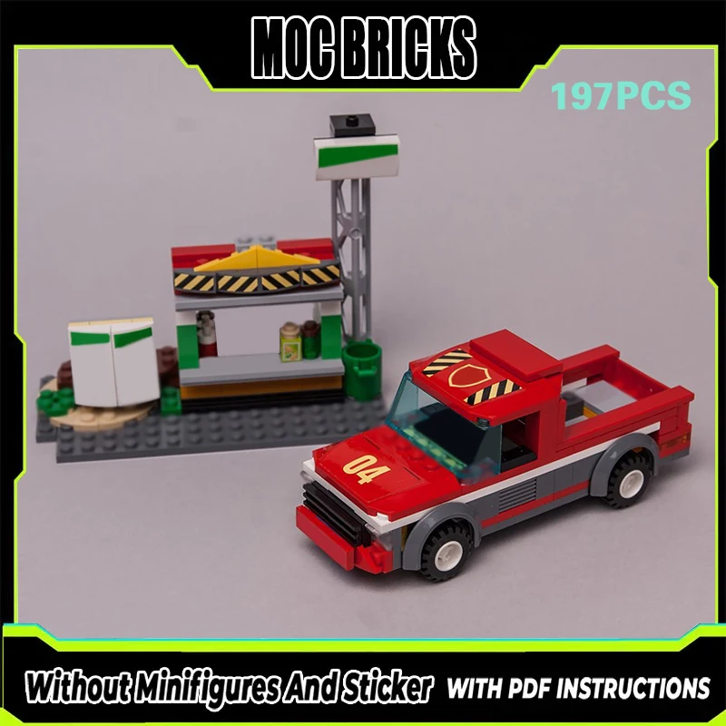 

Конструктор City Car Model MOC: Пикап и киоск уличной еды. Модульные технологичные подарки. Набор для сборки. Детские игрушки.