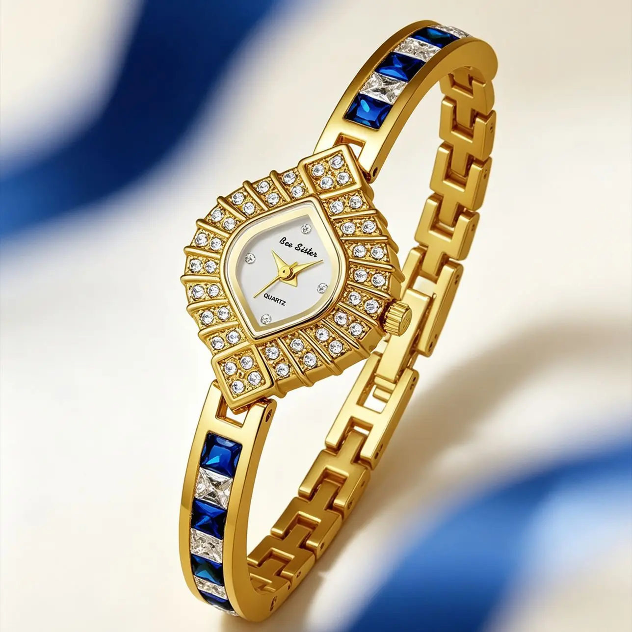 Elegant Women Watch Rhombus Dial Quartz Movement Waterproof Stainless Steel Bracelet Ladies Party Dress Original Wristwatch Gift