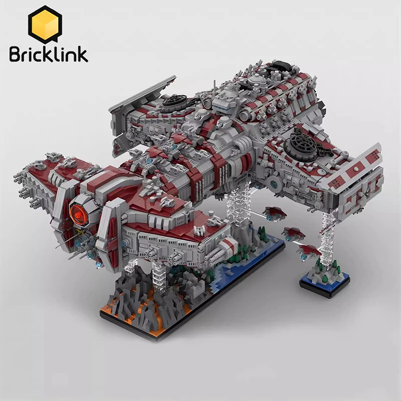 Bricklink MOC Military Space Game Spaceship Starcraftes Battlecruiser Battleship UCS Scale Sets Building Blocks Adult Toys Gift