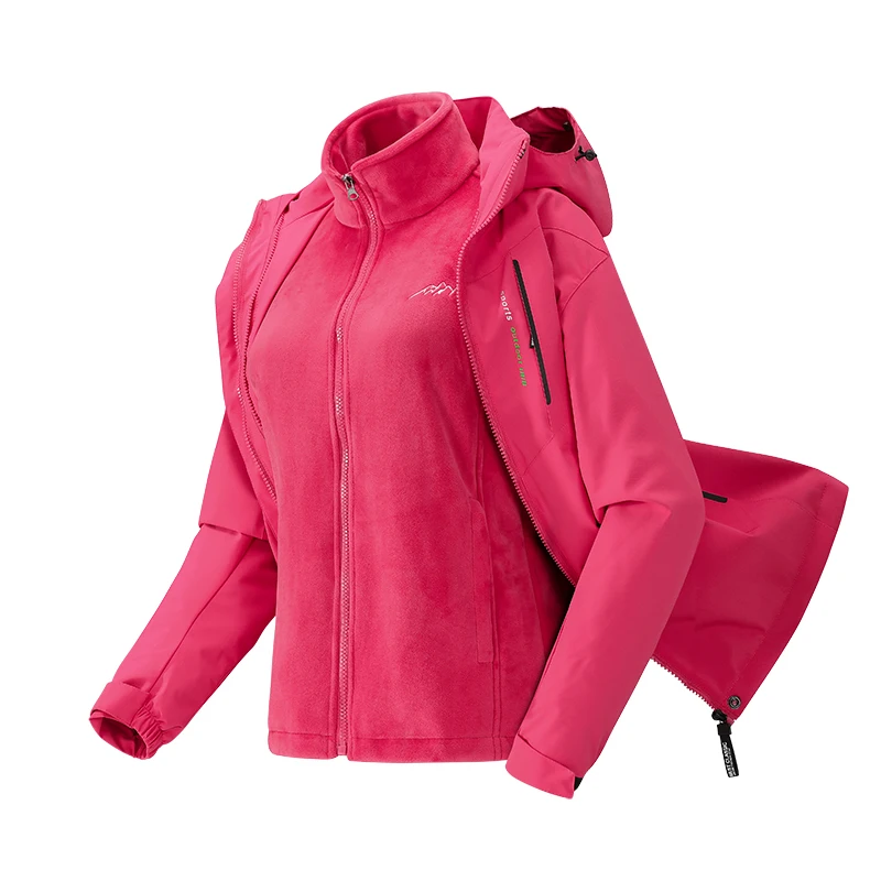 Мужской уличный бархатный ветрозащитный альпинистский костюм, мужской комплект из двух предметов «три в одном», уличные водонепроницаемые дорожные куртки для кемпинга