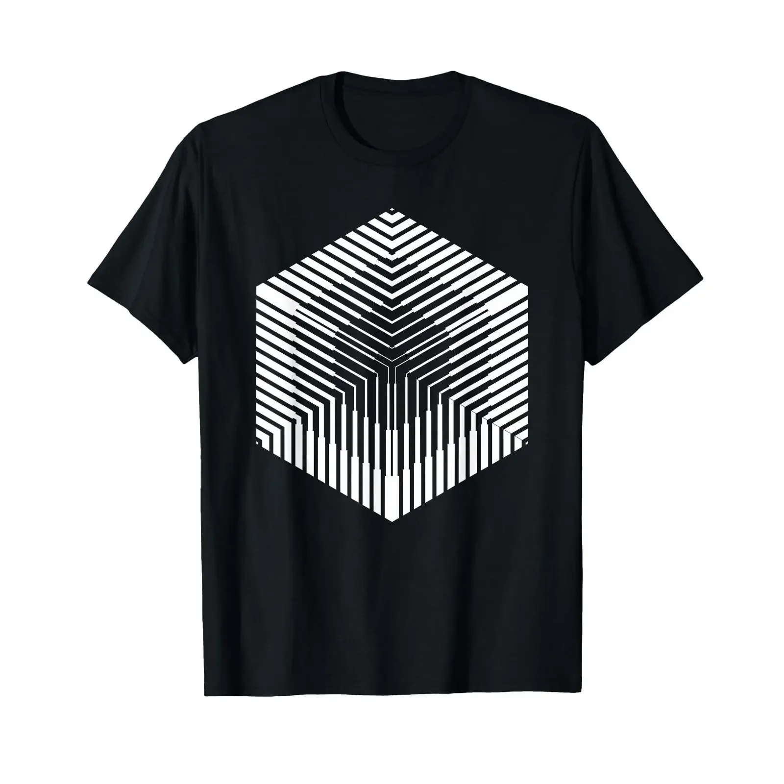 Sacred Geometry Hexagon Mandala Cascade Tattoo Flash T Shirt vintage Washed Breathable Top For Everyday Wear Casual fashion