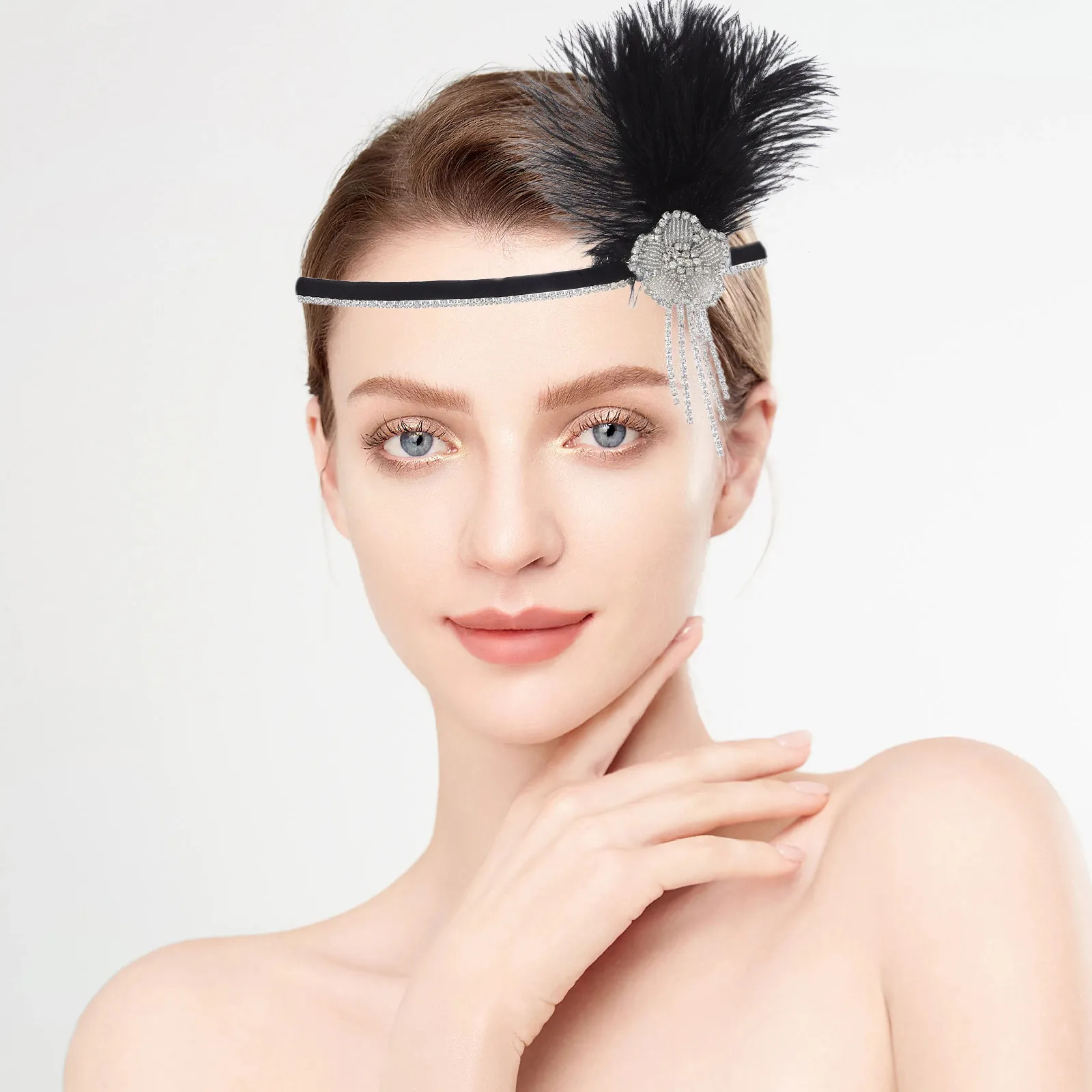 

Flapper Headband One Size Tassel 1920S Costume Party Accessory Elegant Roaring 20S Headpiece for Women Vintage