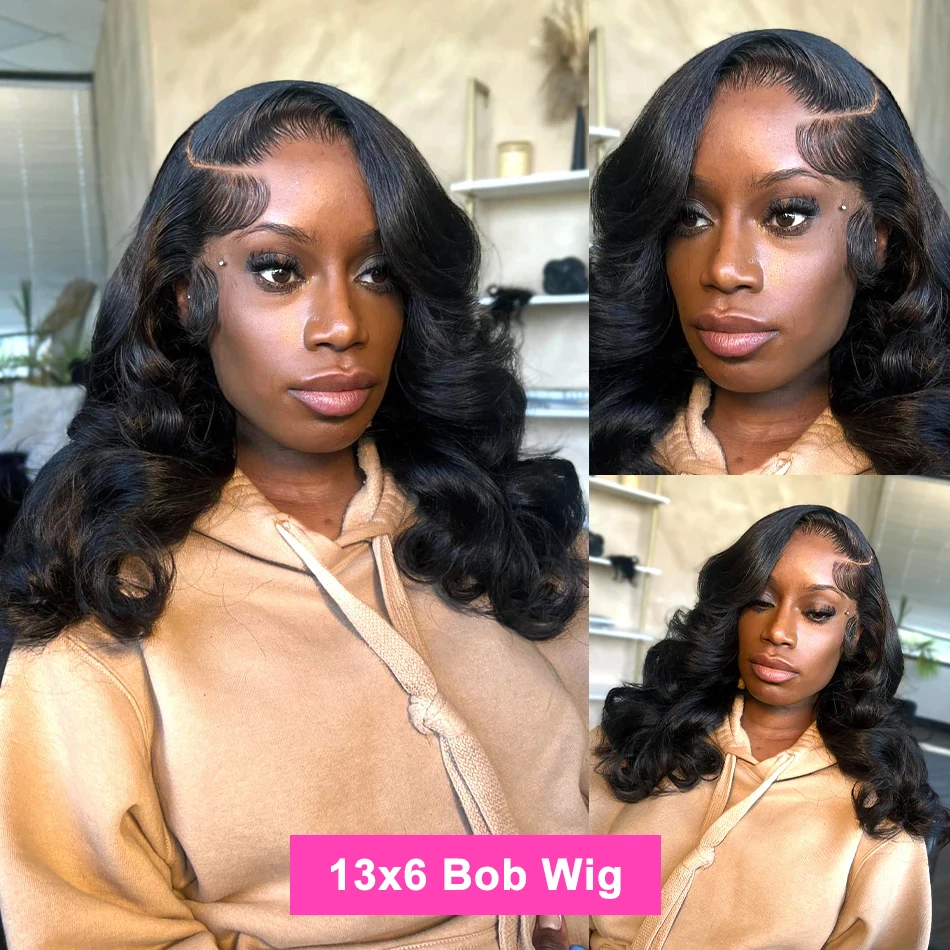 Luvin 13x4 Body Wave Lace Frontal Bob Wig Pre Plucked 13x6 Human Hair Wigs Short 5x5 Bob Glueless Wig Ready To WearFor Women