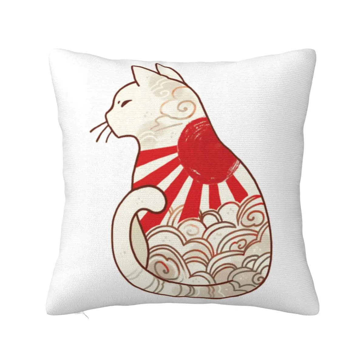 Sunset Spirit Cat Square Pillowcase Pillow Cover Cushion Zip Decorative Comfort Throw Pillow for Home Sofa