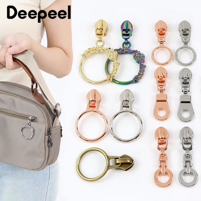 

5-20Pcs 5# O Ring Nylon Zipper Puller Women's Handbags Zippers Slider Garment Luggage Pocket Replace Zip Repair Kits Accessories