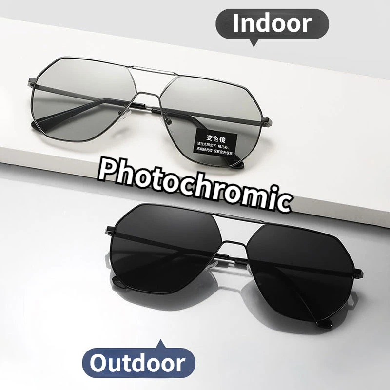 نظارات شمسية مستقطبة للرجال بإطار معدني عتيق نظارات شمسية بلورية UV400 نظارات رجالي كلاسيكية مزدوجة على شكل جسر مربعة للقيادة #2