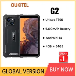 OUKITEL-G2頑丈なスマートフォン,NFC,13MPカメラ,6300mAhバッテリー,4GB RAM, 64GB ROM,t606