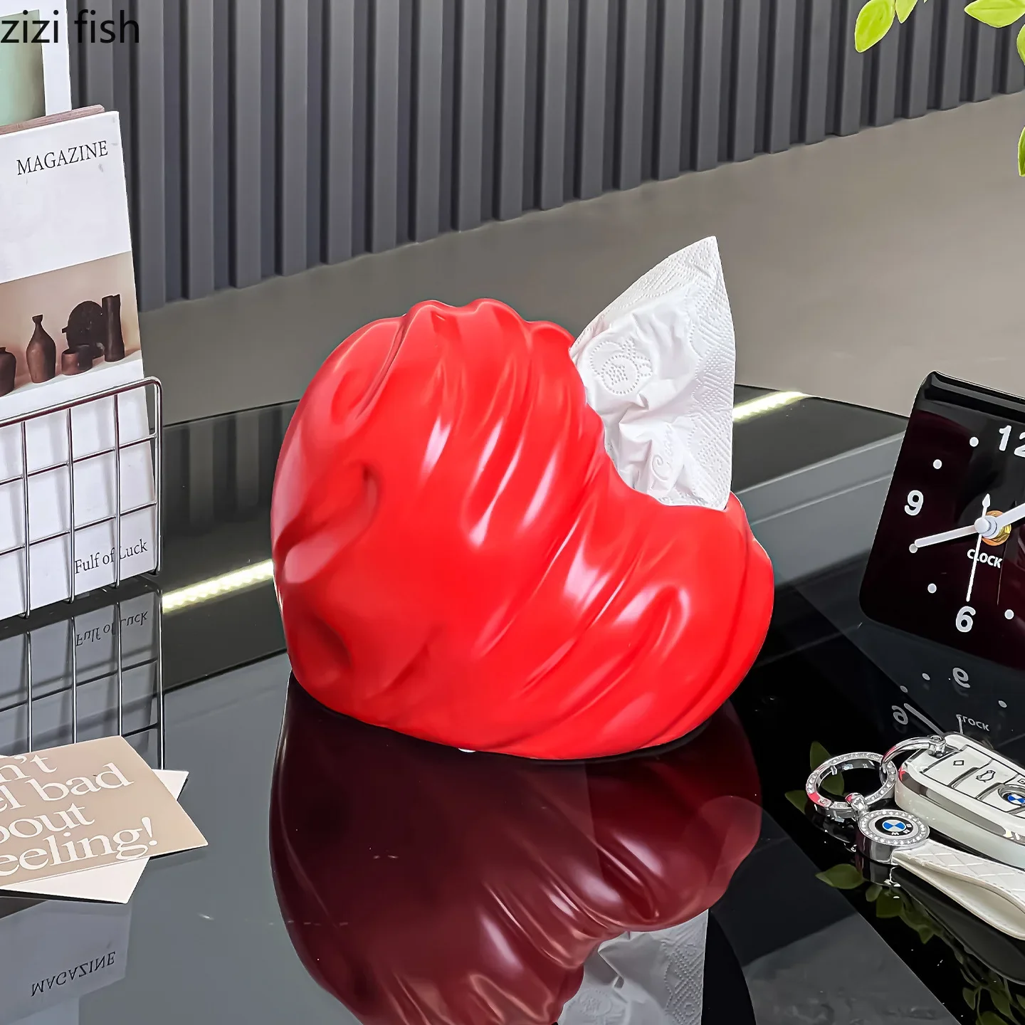 Heart Shaped Ceramic Tissue Box Creative Irregular Napkin Paper Box Removable Tissue Box Tissue Container Household Goods