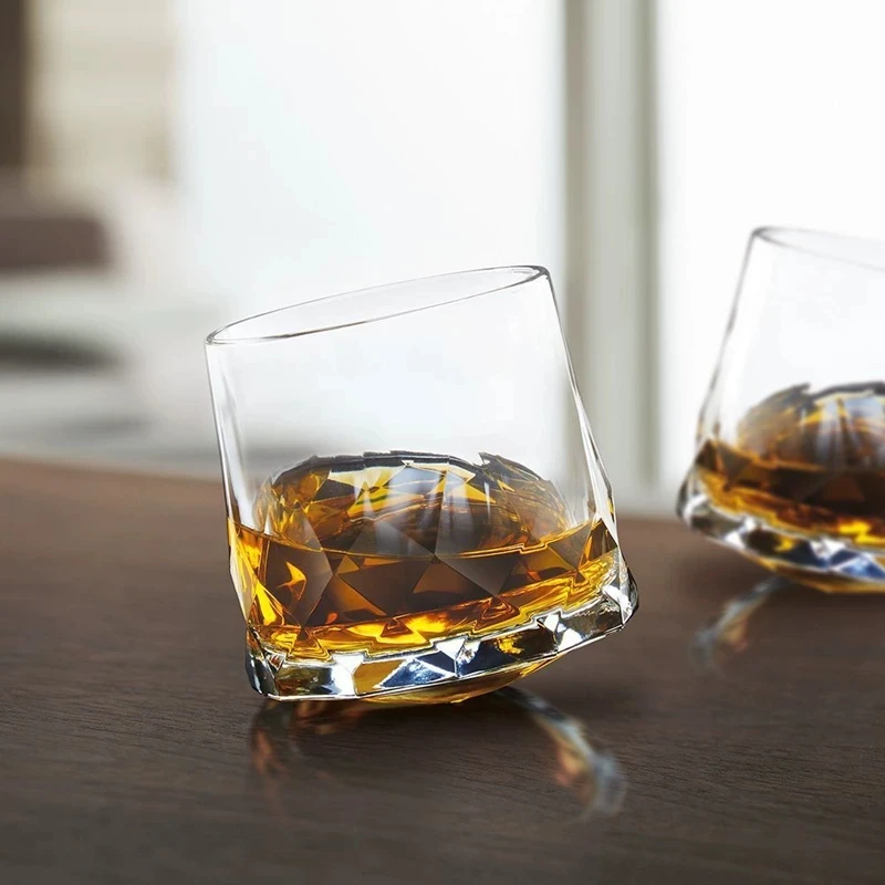 Ocean Brand Creative Whisky Tumbler Glass Diamond Prismatic Cut Thick Heavy XO Whiskey Rock Cup Beer Glasses Spinning Wineglass