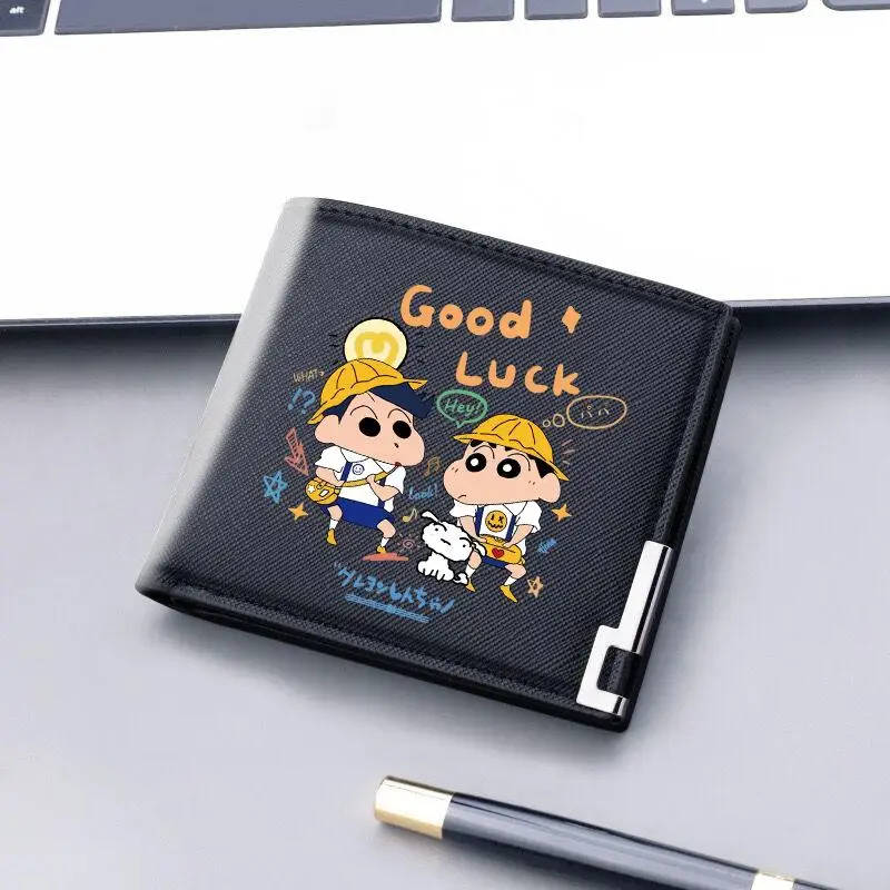 

Kawaii Anime Cartoon Crayon Shin-Chan Wallet Fashionable Cute Card Bag Integrated Short Billfold Birthday Gift For Children
