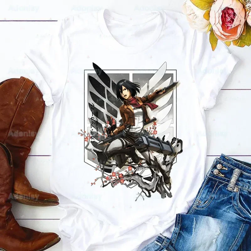 

Mikasa Ackerman Cartoon Mom Summer Print Lady T-shirts Top T Shirt Ladies Women Graphic Female Tee T-Shirt