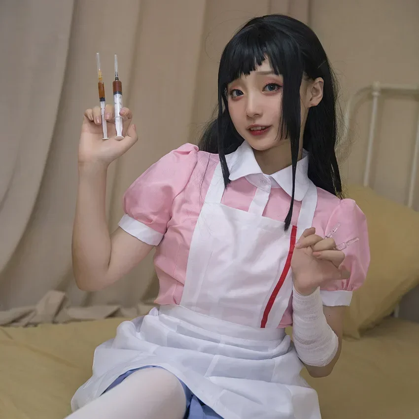 Costume de Cosplay Anime pour Femme, Robe de Femme de Chambre, Ensemble Complet, Longue Perruque d'Halloween, Vêtements de Carnaval, Ata Kan Tsumiki