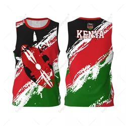 Men Basketball Sports Kenya Flag Running Fitness Multifunction Jersey Sleeveless shirt Custom Name Nunber Exclusive