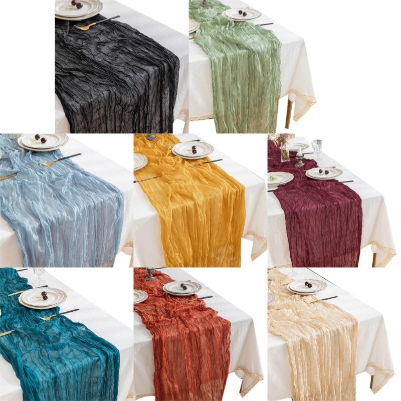 Y1UB Table Runner Pleated Table Skirt Cover for Banquet or Event Party