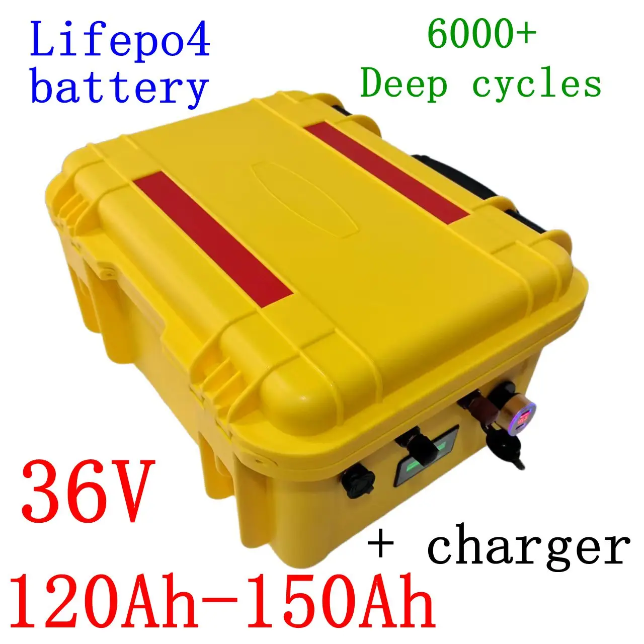 

36V 150Ah/120Ah LiFePO4 Lithium Battery with Bluetooth APP BMS – Compatible with 4000W Go Kart, E-Bike, Scooter & Boat + 10A Ch