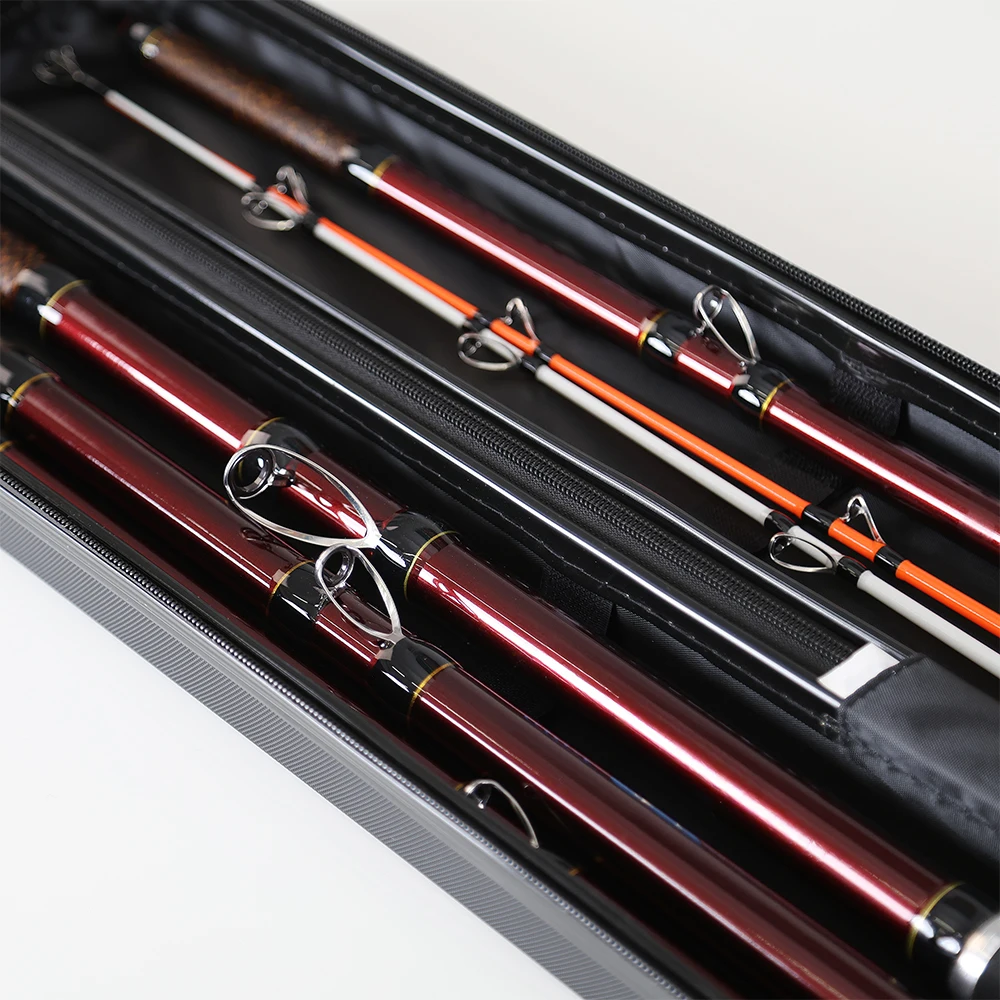 

2-Top Carbon Medium Action Multi-Section Vertical Jigging Baitcasting Rod Set 4.5m Hard Carry Case Full Wells SIC Guides Sea