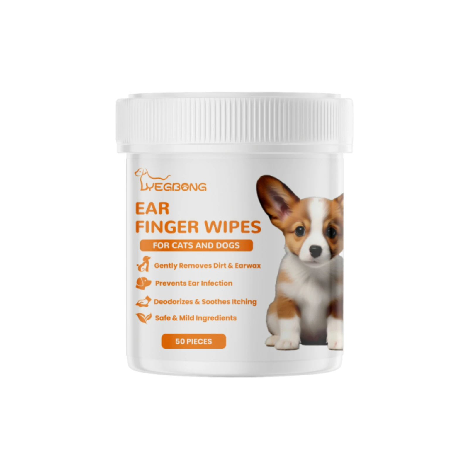 Pet Ear Wet Wipes Earwax Cleaning Finger Cots Mite Odor Removal Ear Canal Cleaning Itching Redness Relief Cat Ear Cleaning Wipes