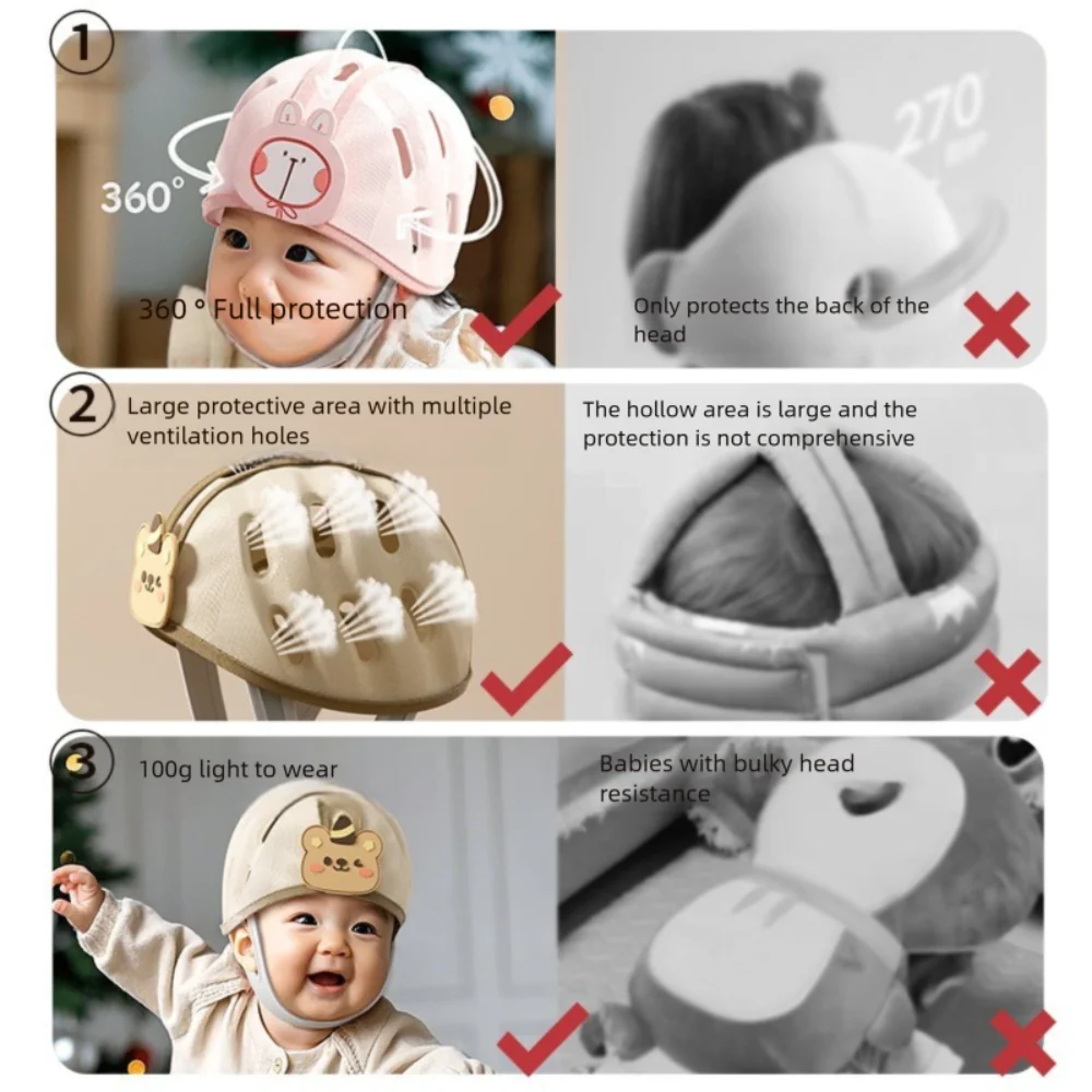 Soft Head Cushion Head Protector Toddler No Bumps 360-Degree Safety Cap Walking Learning Infant Helmet Crawling