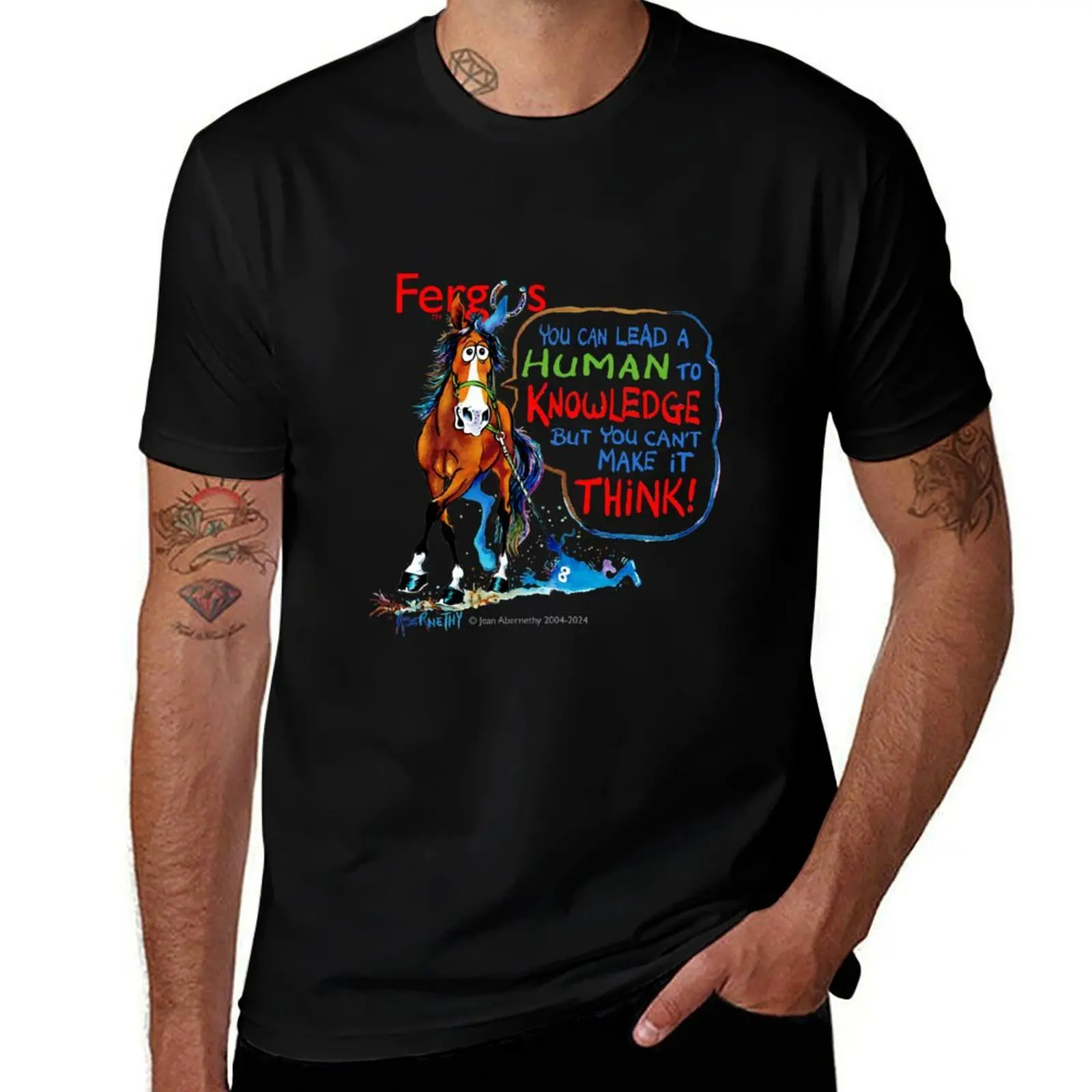 Fergus Lead a Human to Knowledge T-Shirt Simple Graphic Design T-Shirt