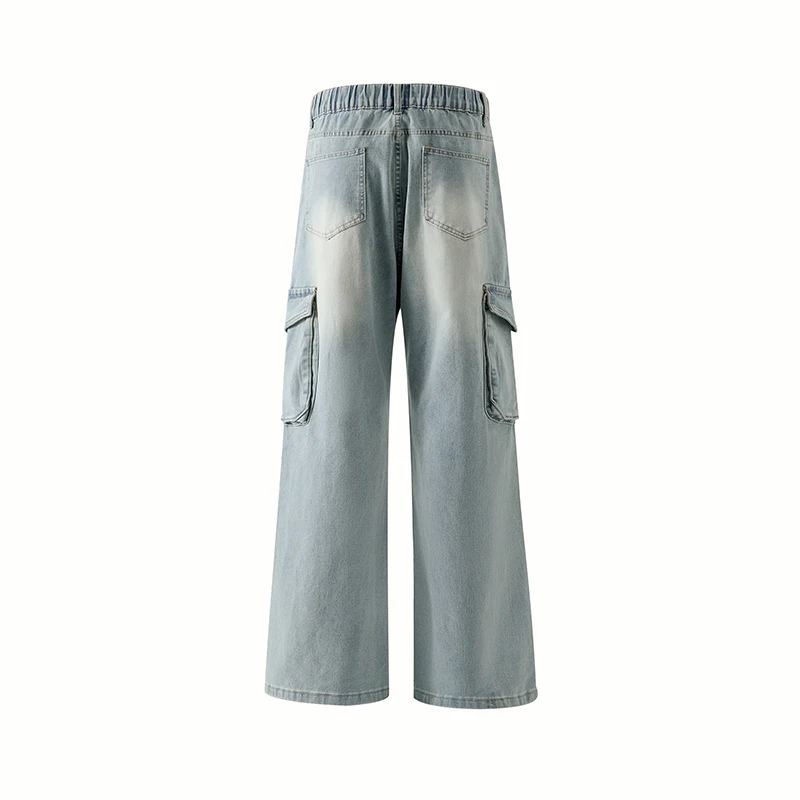 

2025 New Large Size Autumn Loose Work Commuter Cargo Pants, Multi-Pocket Loose Casual Stretch Straight Flared Men's Jeans