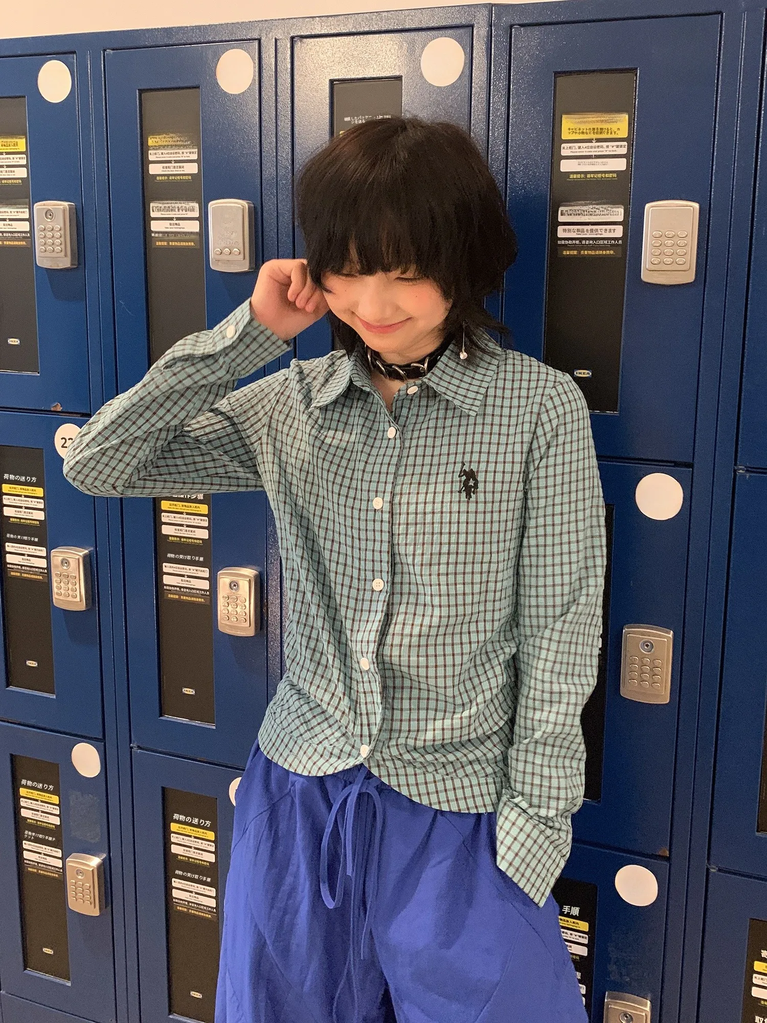 

Женская приталенная рубашка в клетку с длинным рукавом, в стиле ретро, с вышивкой, утягивающая талию, универсальная, из хлопка и полиэстера, в студенческом стиле