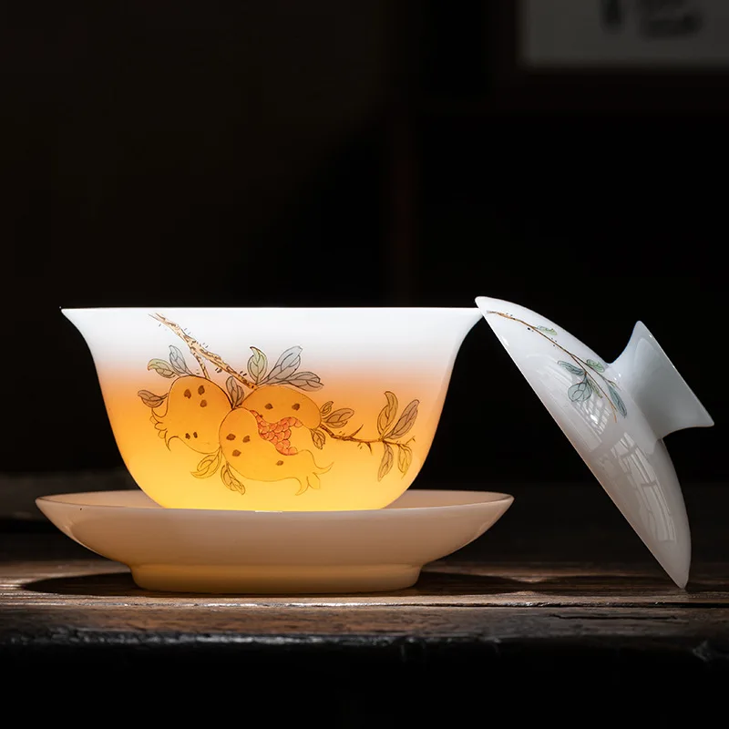 Color cover bowl tea set, ceramic kung fu tea cup