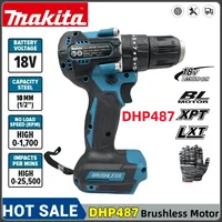 Makita New DDF487 Cordless Hammer Driver Drill 18V LXT Brushless Motor Impact Electric Screwdriver Variable Speed Power Tool