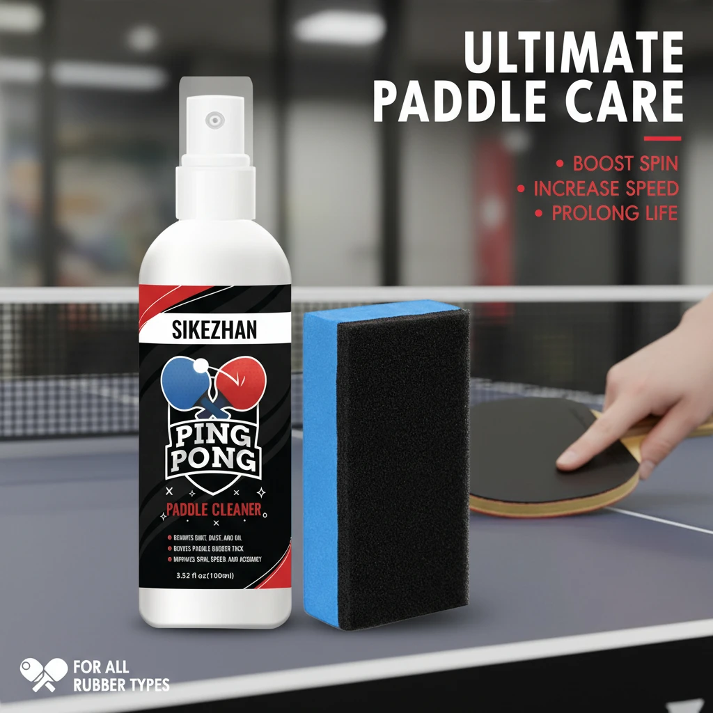 

Pro Table Tennis Racket Cleaner & Sponge Kit-Ping Pong Paddle Rubber Spray.Removes Dust,Oil&Sweat to Restore High Spin&Tackiness