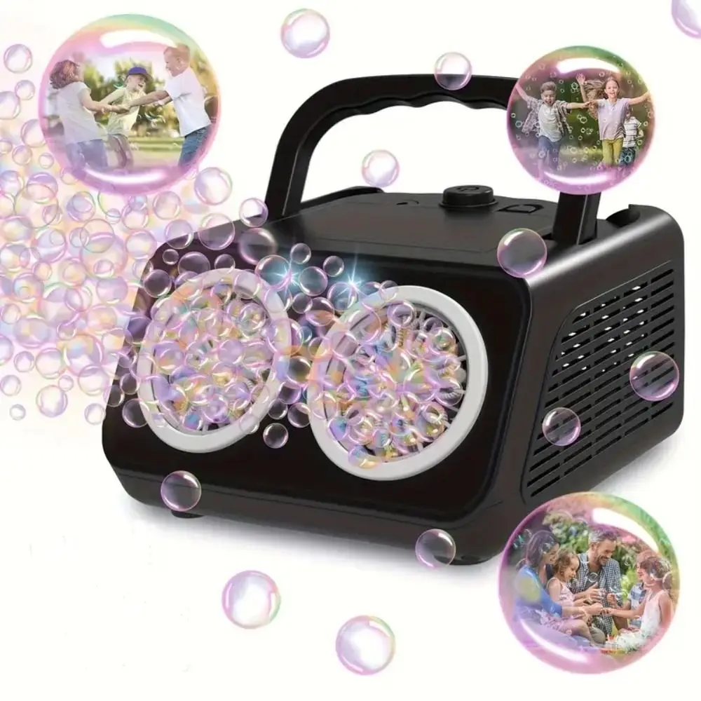 

Fully Automatic Automatic Bubble Machine 26 Holes With 2 Fans Electric Bubble Blower Toys Multi Hole Handheld
