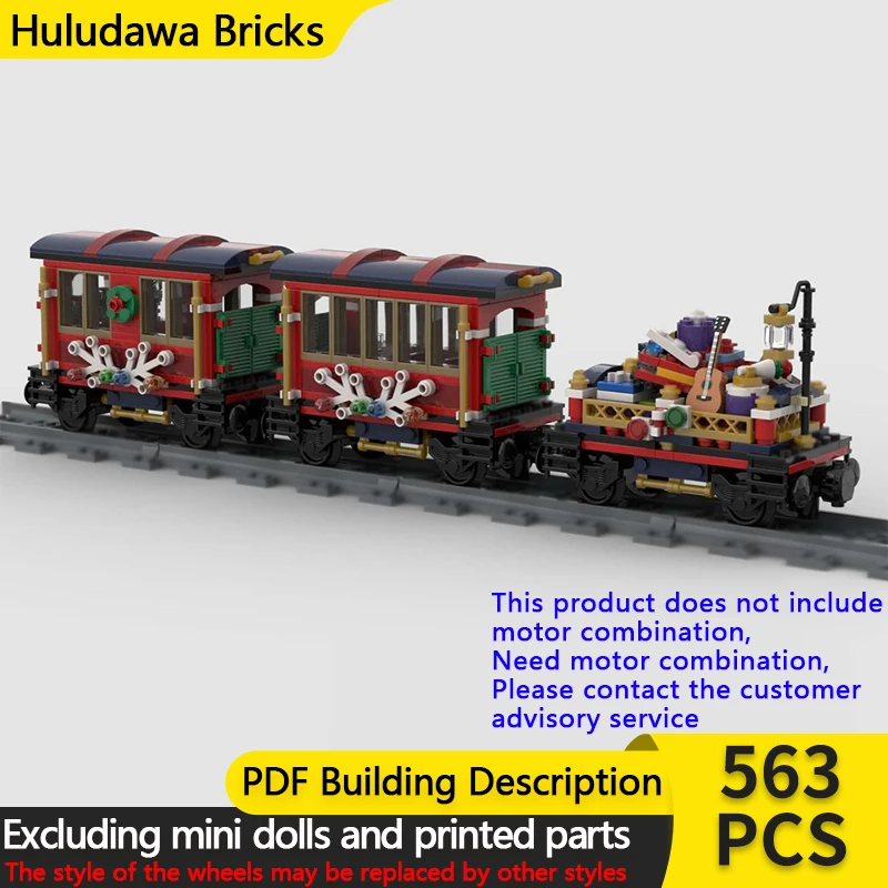 

City Car Model MOC Building Bricks Christmas Winter Holiday Train Modular Technology Children Holiday Gifts Assemble Toys Suit