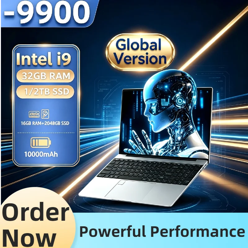Intel Core i9‑9900 High Performance Gaming Laptop 15.6‑Inch 32GB RAM Fingerprint Unlock Portable Notebook PC for Gamers