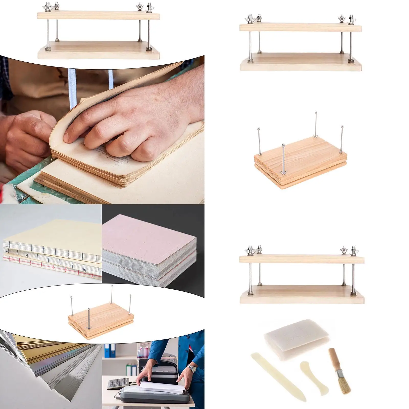 

Wooden Book Press Book Binding Tool for Greeting Cards Photo Albums Tags