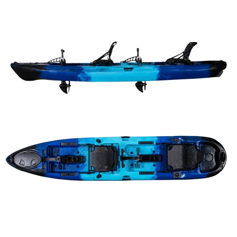 Colorful 4.3Meter Pedal Kayak Sea Fishing Kayak For Two Persons