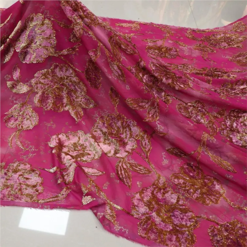 

High-end custom-made dress and cheongsam made of woven velvet brocade jacquard viscose fabric